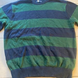 Green and blue striped brandy sweater